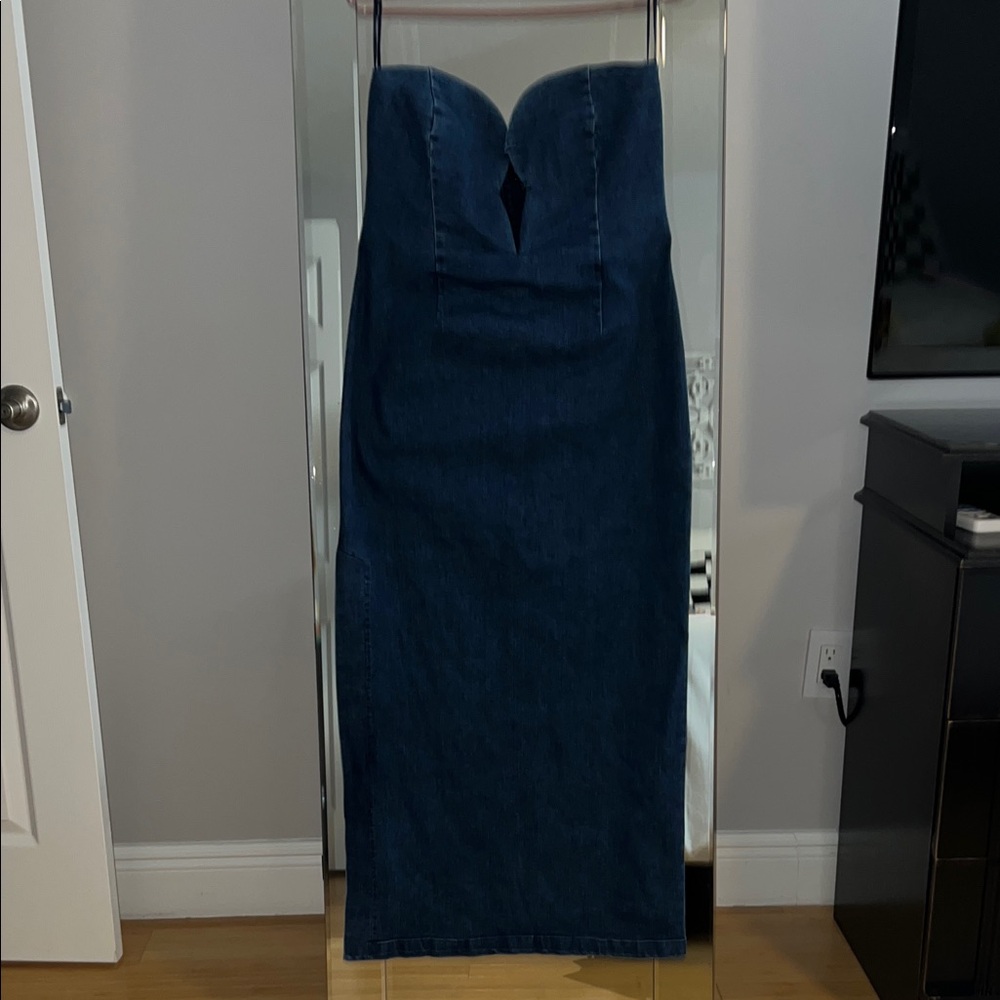 Bardot Dark Blue Strapless Dress